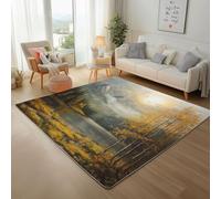 Paysage de Montagne Jungle d'automne Tapis Salon Moderne 160x230cm Tapis Antidérapant à Poil Ras, Lac Nature Hills Rug Ne Perde Pas de Peluches, Facile à Entretenir Moquette Chambre