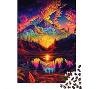 Paysage de Montagne psychédélique 1000 Pièces Carton Extra Épais Puzzle De Bricolage Amants De Famille Jeu De Famille Amusant Et Stimulant Belle Décoration 70x50cm/1000pcs