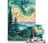 Paysage de Montagne tourbillonnant Puzzle pour Adolescents 1000 pièces Casse-tête pour Car C'est Un pour Toute la Famille 38x26cm