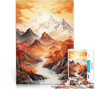 Paysage de Montagnes d'automne Puzzles 1000 pièces pour Adolescents Jeu Pratique est idéal comme Cadeau pour Toute la Famille 38x26cm