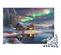 Paysage de Neige en Hiver Puzzles 1000 Pièces pour Adultes, pour La DécoSourision De La Maison Et Cadeaux d'anniversaire 1000 Pièces pour Adultes Jeux De Puzzle Stimulants 1000pcs (75x50cm)