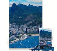 Paysage de Rio de Janeiro avec Le Christ Rédempteur Puzzle de 1000 pièces pour Adolescents Jeu de logique Solide Temps en Famille Bords Transparents Surprise chaleureuse (38x26cm)