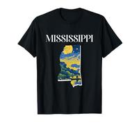 Paysage de rivière à l'intérieur de la Carte du Mississippi Van Gogh Art T-Shirt