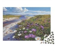 Paysage de Rivière Puzzle 1000 Pièces Puzzle pour Adultes Fleurs Champêtres Détente Décoration Cadeau 38x26cm/1000pcs