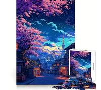 Paysage de Sakura au Japon Puzzle de 1000 pièces pour Adultes Cadeau Stimulant pour l'esprit Jeu de détente Facile Découpe précise Idée Cadeau spéciale (38x26cm)
