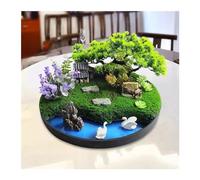 Paysage de Table Table d'hôtel de style chinois Décoration créative Ornements de plateau tournant Fleur simulée Micro Paysage Décoration Bonsaï Simulation Paysage simulé de la Table Ronde