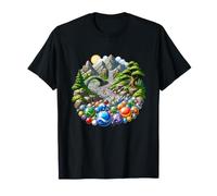 Paysage de vallée de Montagne en marbre coloré T-Shirt