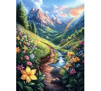 Paysage de vallée montagneuse 1000 Pièces Puzzle Créatif en Carton Rigide sans Déformation Mythes Conte de fées Difficulté Moyenne Activité Manuelle Loisir Créatif Cadeau Créatif Anniversaire 100