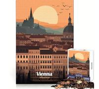 Paysage de Vienne au Coucher du Soleil, Puzzle de 1000 pièces pour Adultes, idéal pour développer Les capacités cognitives et se détendre, découpe précise, Cadeau Festif (38x52cm)