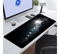 Paysage d'éclipse Lunaire Tapis de Souris XXL 600x300x3 mm Grand Tapis de Souris Gaming, Base en Caoutchouc antidérapante,Extended Clavier Mousepad pour Maison/Bureau/Gamer