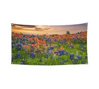Paysage des Bluebonnets du Texas - Bannière imprimée pour festival - Décoration d'extérieur résistante aux UV et à la décoloration - Pour les salons commerciaux et les événements de jardin - Drapeau