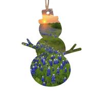 (paysage des Bluebonnets du Texas) - Décoration de Noël en bois naturel avec finition brunie artisanale, 4 formes festives et 1/2/4/6 options de lot multiple