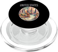 Paysage des États-Unis d'Amérique Art déco PopSockets PopGrip pour MagSafe