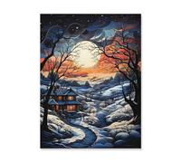 Paysage d'hiver，1000 Pièces Puzzle pour Adultes Enfants Adolescents, Intelligence Soulagement du Stress Divertissement Papier Jouets Bricolage Anniversaire（50x70cm）-AH95