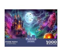 Paysage d'hiver Fantastique Jeu éducatif de 1000pcs Château Magique au Clair de Lune au Bord de la mer pour Adultes et Adolescents Plateau 100% recyclé de qualité supérieure 38x26 cm/1000pcs