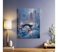 Paysage D'Hiver Tableau mural 40x30 cm Horizons de la ville Impression sur toile moderne Art mural Décoration murale artistique pour salon chambre bureau maison