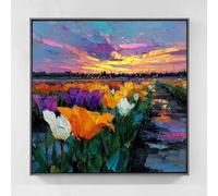 Paysage Diamond Painting Adulte, 5D Diamond Painting Fleur Peinture Diamant Adulte Enfant Bricolage Cristal Strass Point de Croix Broderie Diamant Kit Complet Pour Décoration Murale 40x40cm bd1-28m