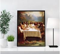 Paysage Diamond Painting Adulte, 5D Diamond Painting La cène Broderie Diamant Kit Complet, Loisirs Créatifs Adultes Mosaïque Artisanat pour Décoration Murale à la Maison, Cadeau Femme 100x135cm T4S-2K