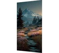 Paysage Diamond Painting Adulte, 5D Peinture Diamant Montagne enneigée Diamond Painting Enfant DIY Cristal Point de Croix Puzzle Tableau Perle Broderie Diamant Salon Murale Décoration 80x160cm tb7-1x
