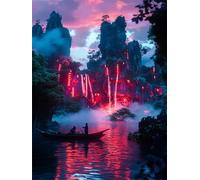 Paysage Diamond Painting Adulte, Automne Diamond Painting, DIY Round Rhinestone Crystal Point de Croix complet kit, 5D Mosaic Art Kit Pour Enfant et débutants, Murale Décoration Maison 35x45cm 0U-119