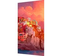 Paysage Diamond Painting Adulte, Diamond Painting Côte amalfitaine Broderie Diamant Kit Complet, Bricolage 5D Cristal Strass Point de Croix Puzzle Artisanat, Tableau Decoration Murale 30x60cm hy19-o9