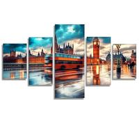 Paysage Diamond Painting Adulte, Diamond Painting Londres Lot de 5 Peinture Diamant Peinture Numero Adulte Loisir Creatif Enfant Diamant Strass Kit Mosaique pour Decoration Maison 225x110cm, Model125