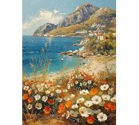 Paysage Diamond Painting Adulte Mer Diamond Painting, 5D DIY Diamant Art Set, Loisirs Créatifs Adultes Kit, Cristal Art Point de Croix Kit Peinture, Cheerful Painting Enfant, Cadeau Femme -TL699W