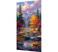 Paysage Diamond Painting Automne Diamond Painting Adulte, Peinture Diamant Enfant DIY 5D Cristal Strass Point de Croix Broderie Diamant Kit Complet pour Tableau Decoration Murale 100x200cm g0-37