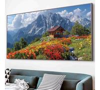 Paysage Diamond Painting Montagne Diamond Painting Adulte, 5D Broderie Diamant Kit Complet, Rond Cristal Artisanat Cheerful Painting Loisirs Créatifs Adultes Tableau Decoration Murale 60x120cm -9iR
