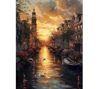Paysage Diamond Painting Venise Diamond Painting Adulte, Peinture Diamant Enfant DIY 5D Cristal Strass Broderie Diamant Kit Complet, Loisirs Créatifs Adultes, Tableau Decoration Murale 40x50cm -16yZ