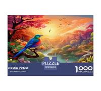 Paysage d'oiseaux et de Fleurs 1000 Pièces Puzzles pour Adultes,Nature onirique Un Jeu De Dexérité Très Difficile Puzzle Jeu D'intelligence l'art De La Décoration Moderne 38x26cm/1000pcs