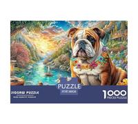 Paysage du Bulldog Puzzle pour Adultes - 1000 Pièces De Qualité Supérieure - Un Challenge Éducatif Conçu pour Homme, Femme Et Tous À Partir De 14 Ans 38x26cm/1000pcs
