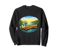Paysage du Coucher du Soleil du fleuve Mississippi Sweatshirt