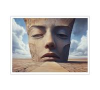 paysage du désert toile murale impression d’art surréaliste œuvres d’art grandes affiches peinture visage abstrait gros plan murale pour salon décoration intérieure 80x95cm sans cadre