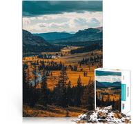 Paysage du Parc National de Yellowstone Puzzle 1000 pièces pour Adolescents Jeu intellectuel Cadeau d'œuvre d'art 38x26cm