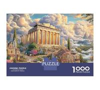 Paysage du Temple Ancien 1000 Pièces Ruines d'Athènes Puzzle pour Adultes Carton sans Odeur Anti-Stress pour S'amuser pour Passionnés pour Collectionner 38x26cm/1000pcs