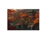 Paysage du Temple d'automnePuzzle 1000 Pièces pour Adultes |Jeu de Concentration | Activité Relaxante | Matériaux Recyclés | sans Écran 26x38cm