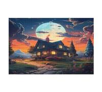 Paysage enchanteur 1000 Pièces Puzzle en Bois pour Adultes Enfants, Puzzles Impossible, Jeu D'adresse pour Toute La Famille, （75×50cm）