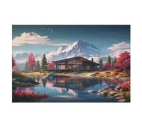 Paysage enchanteur 1000 Pièces Puzzle en Bois pour Adultes Enfants, Puzzles Impossible, Jeu D'adresse pour Toute La Famille, （75×50cm）