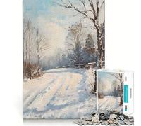 Paysage enneigé Serein Puzzle 1000 pièces pour Adultes Renforce la mémoire Moments Chaleureux Bords Nets Cadeau Exquis (50x75cm)