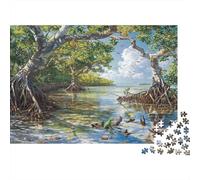 Paysage Estuaire de Mangrove Puzzle 1000 Pièces Papier Puzzle pour Adultes Coffret Puzzle 1000 Pièces Détente Décoration Maison 70x50cm/1000pcs