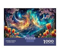Paysage Fantastique 1000 Pièce Cosmos fleurss Papier Écologique Puzzle Premium Décompression Éduchative Décoration Murale Cadeaux Le Idée Cadeau 70x50cm/1000pcs