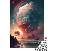 Paysage fantastique coloré 4 1000 pièces Puzzle pour adolescents Cadeaux Puzzle en papier Puzzle pour adultes Jeux éducatifs pour la maison Jouets de bricolage 1000 pièces (38x26 cm)