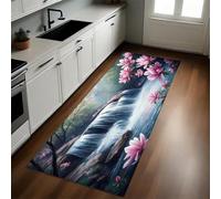 Paysage Fluvial Tapis de Cuisine Magnolia 40 x 120 cm Antidérapant Lavable Devant Évier Absorbant et Doux pour Cuisine Couloir Salon et Entrée