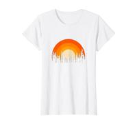 Paysage forestier - Arbres avec Fond de Coucher de Soleil T-Shirt Graphique avec Valeur