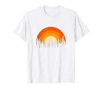 Paysage forestier - Arbres avec Fond de Coucher de Soleil T-Shirt Graphique avec Valeur