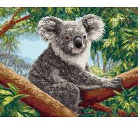 paysage forestier Latch Hook Rug Kits for Adults Kids Beginners,Koala animal,Printed Crochet Non-Slip Mat,Rug Crochet Yarn Kit for Home Sofa Decoration,52x38cm
