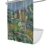 Paysage géométrique Rideau de Douche Peintures célèbres Tirages de Douche Rideaux de Douche Maisons en Provence : La vallée de la Riaux près de L’estaque Rideau de Bain 180 x 200 cm