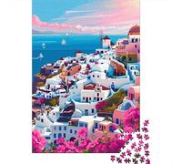 Paysage Grec Puzzle 1000 Pièces Adultes Santorin Idéal pour Un Cadeau Puzzle pour Accrocher Cadeau pour Les Amants Ou Les Amis Décoration Moderne Cadeau Unique 1000pcs (75x50cm)