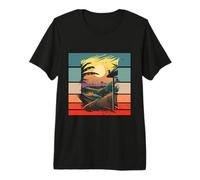 Paysage Hawaïen Paradis Tropical Coucher de Soleil Palmiers T-Shirt Haut de Gamme